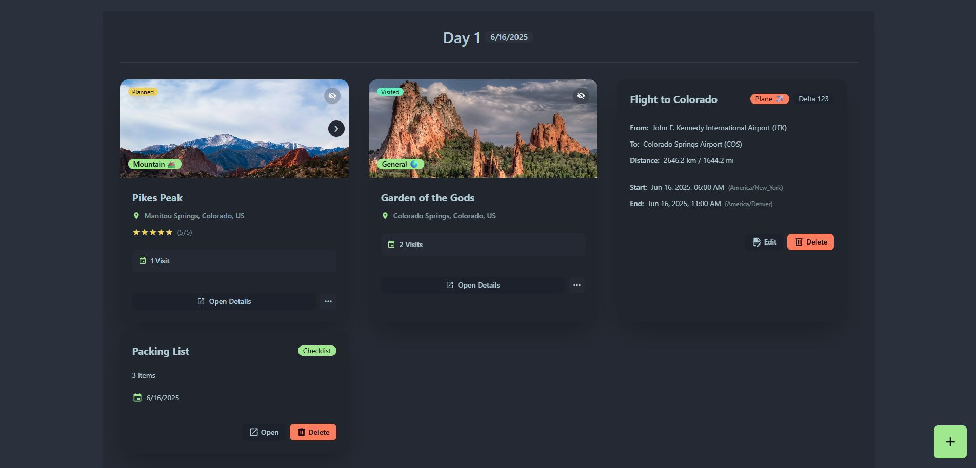 Itinerary